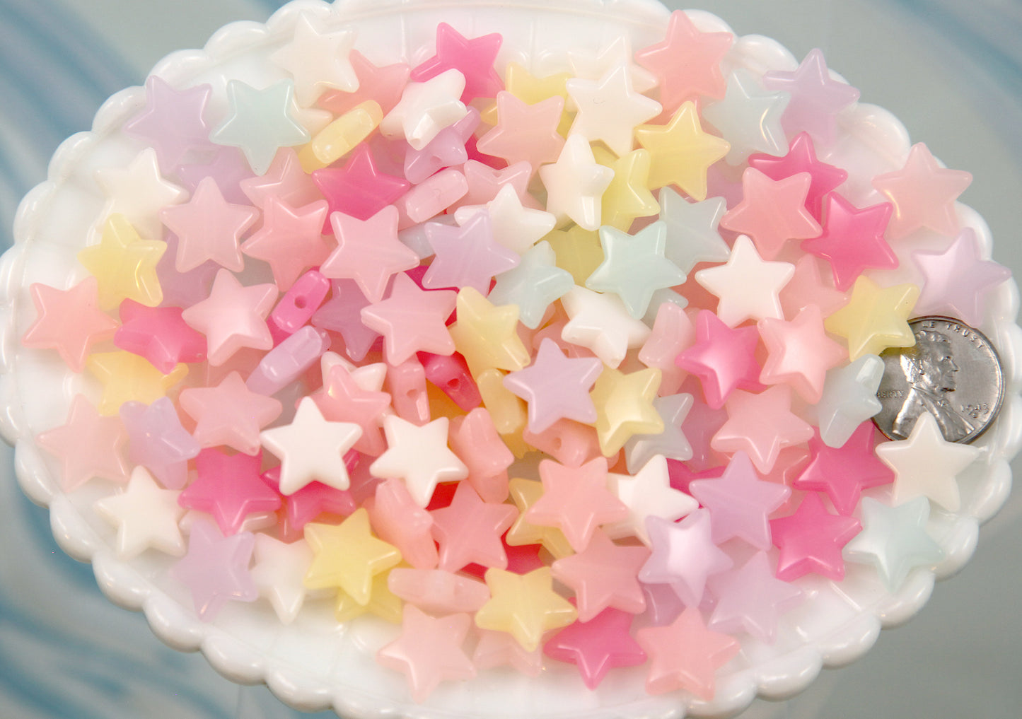 Pastel Star Beads - 120 pieces - 14mm Jelly Color Pastel Star - Perfect Medium Size - Star Acrylic or Resin Beads