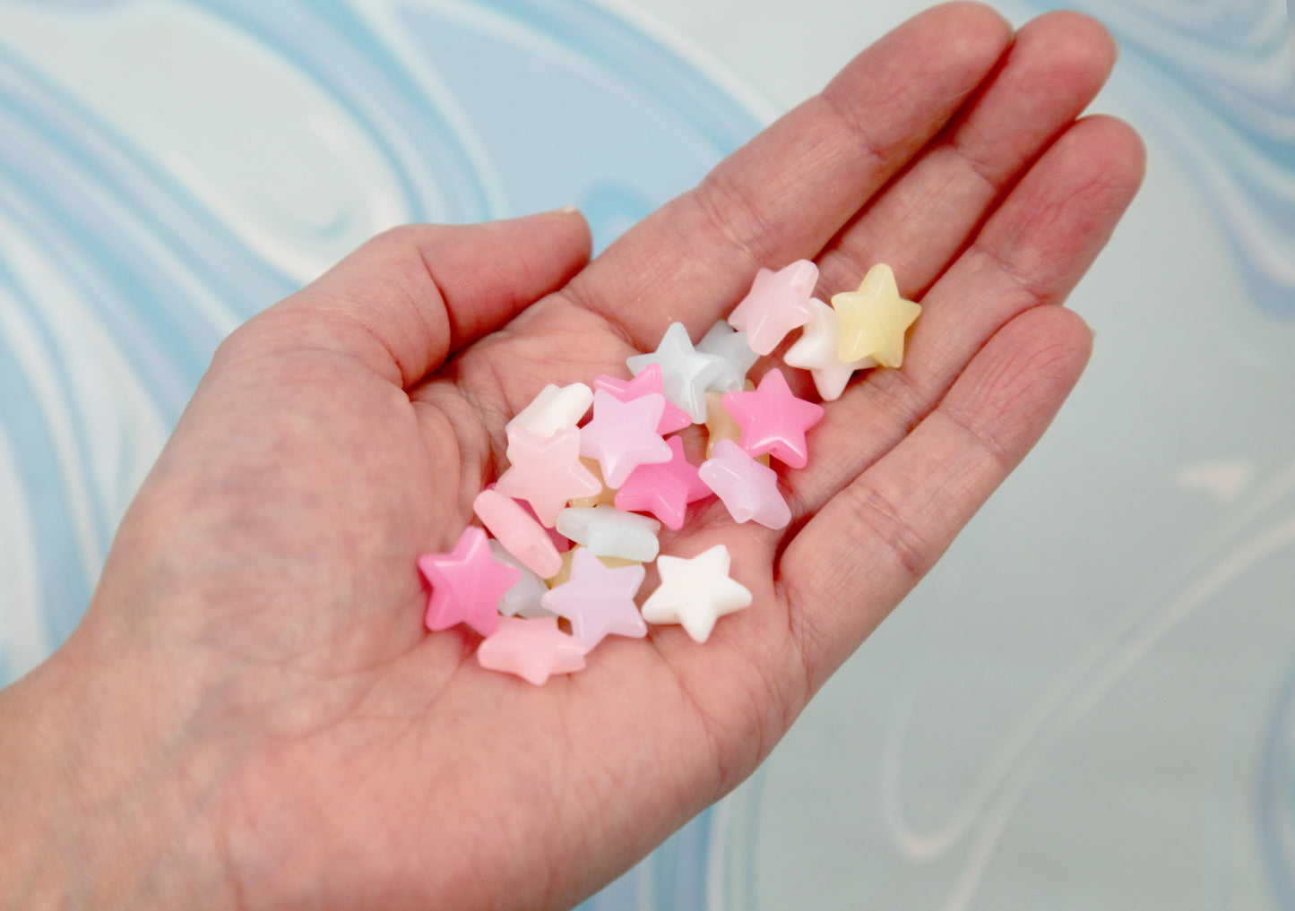Pastel Star Beads - 120 pieces - 14mm Jelly Color Pastel Star - Perfect Medium Size - Star Acrylic or Resin Beads