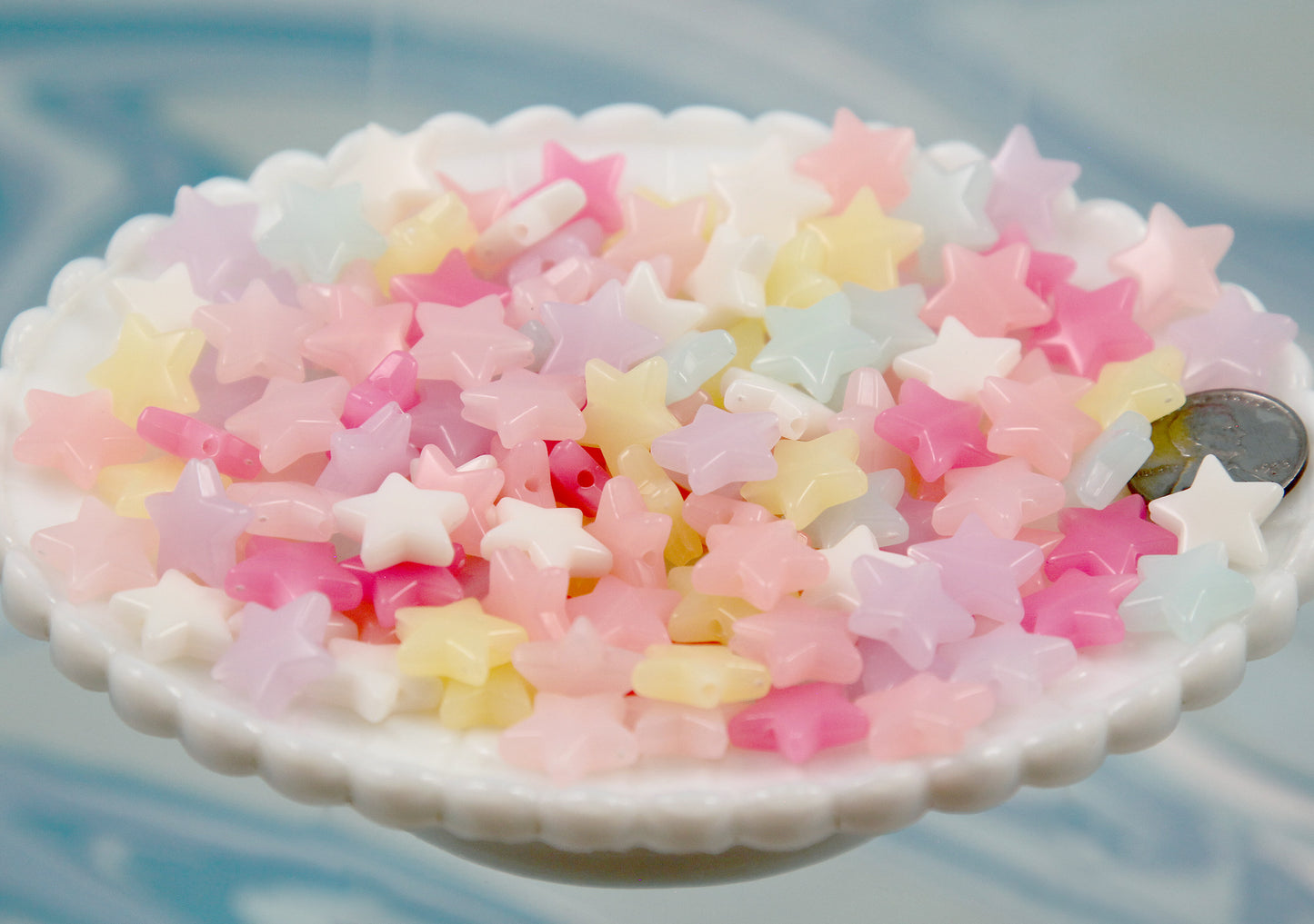 Pastel Star Beads - 120 pieces - 14mm Jelly Color Pastel Star - Perfect Medium Size - Star Acrylic or Resin Beads