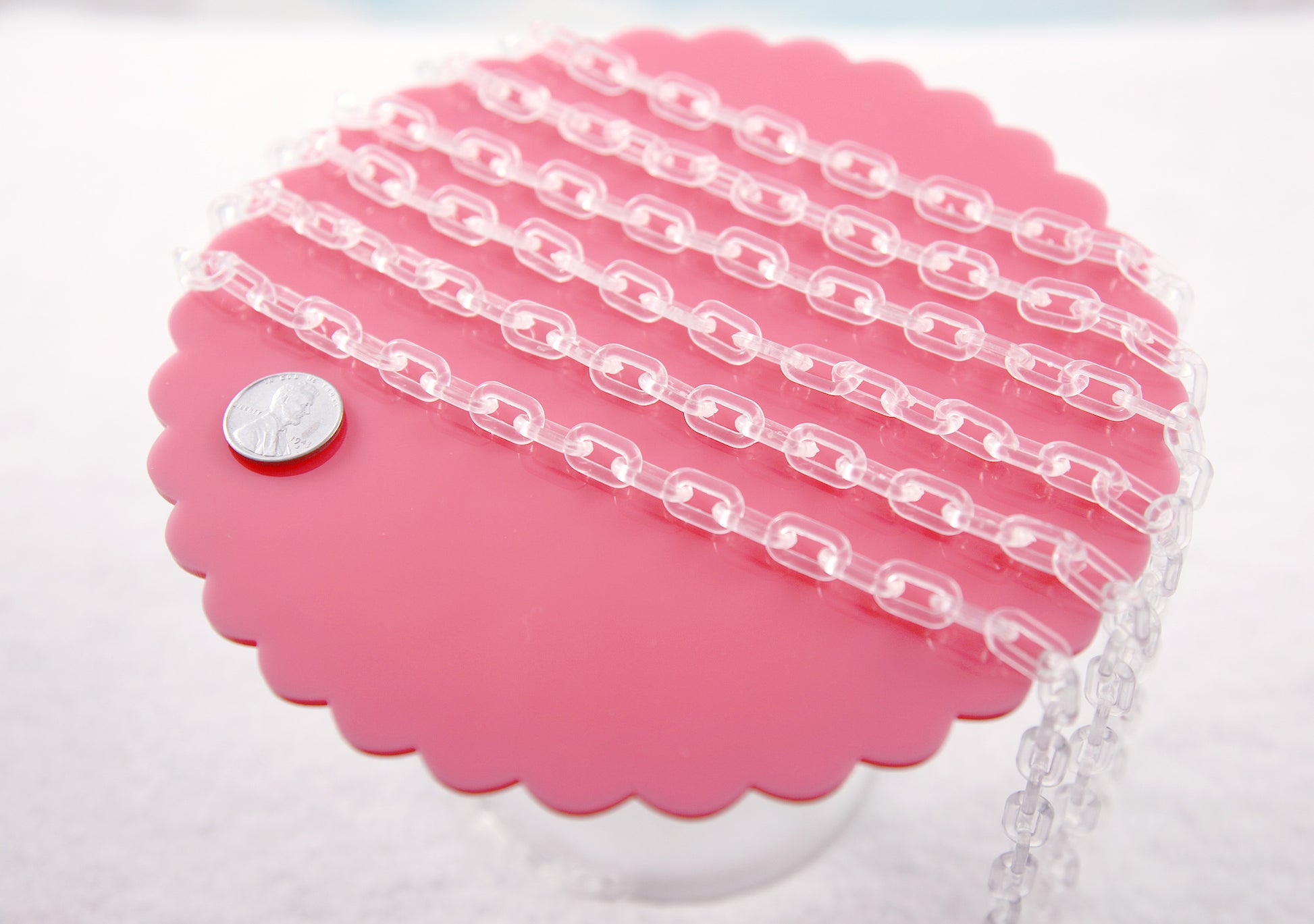 Clear Plastic Chain - 14mm Transparent Acrylic or Plastic Chain - 19 i ...