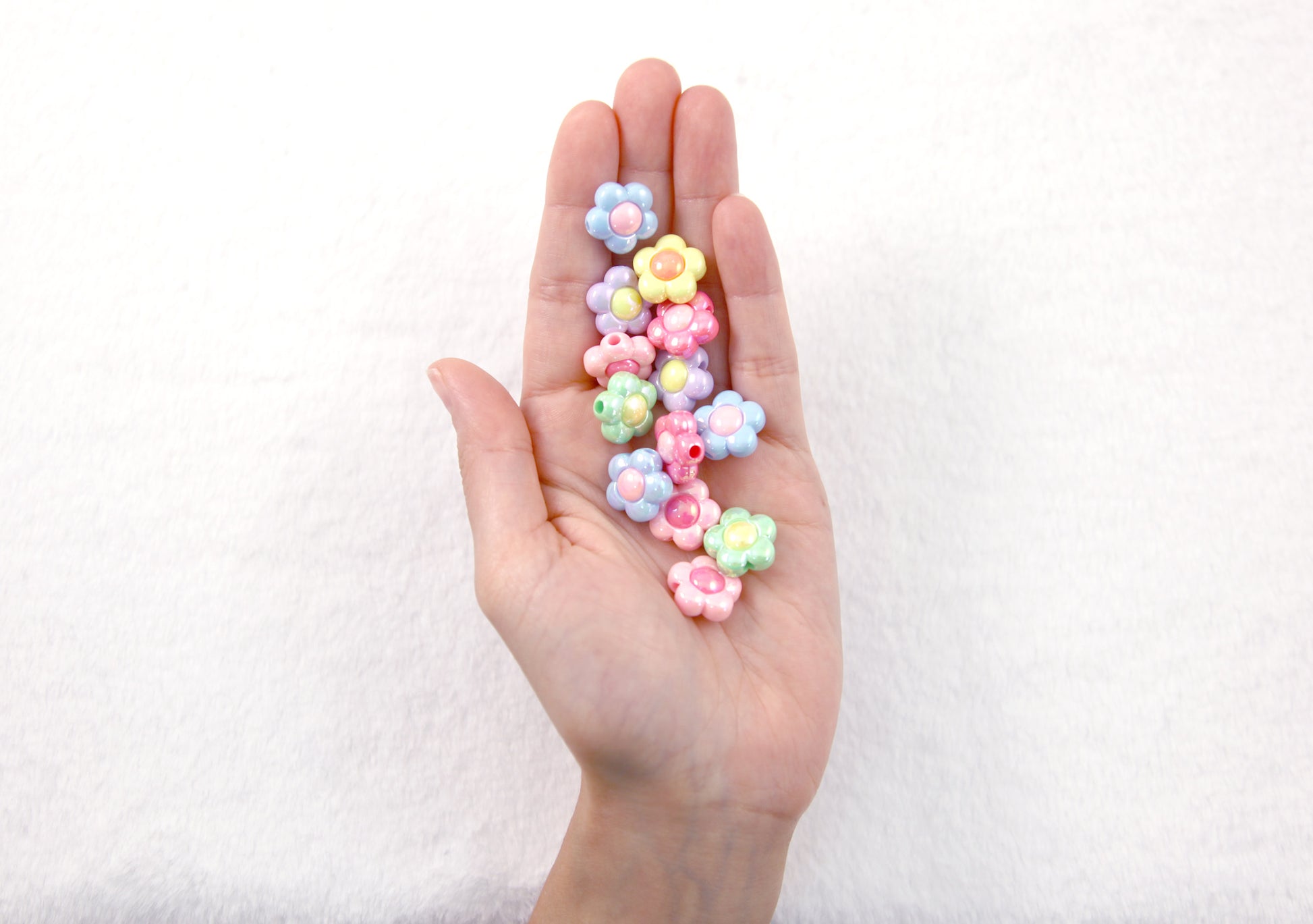 Flower Beads,24mm Flower Beads, Acrylic Beads,Mixed Color beads,Pastel  Flower Beads,100 pcs set