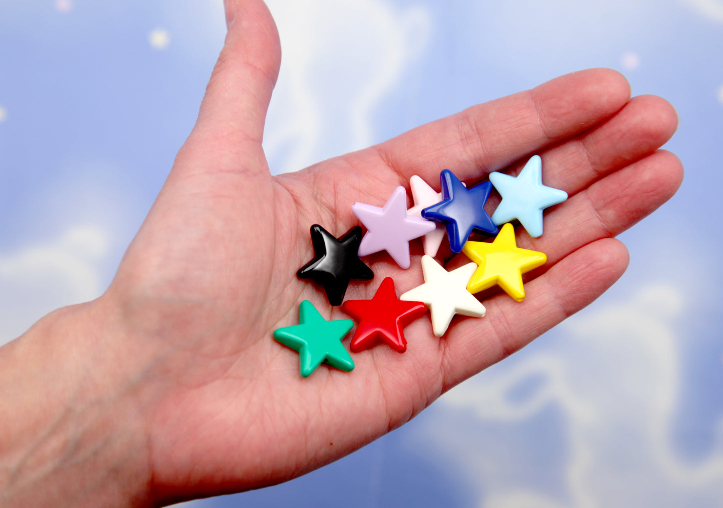 Star Beads (27 pcs) 22mm Super Cute Big Classic Star Acrylic or Resin Bead - Super High Quality