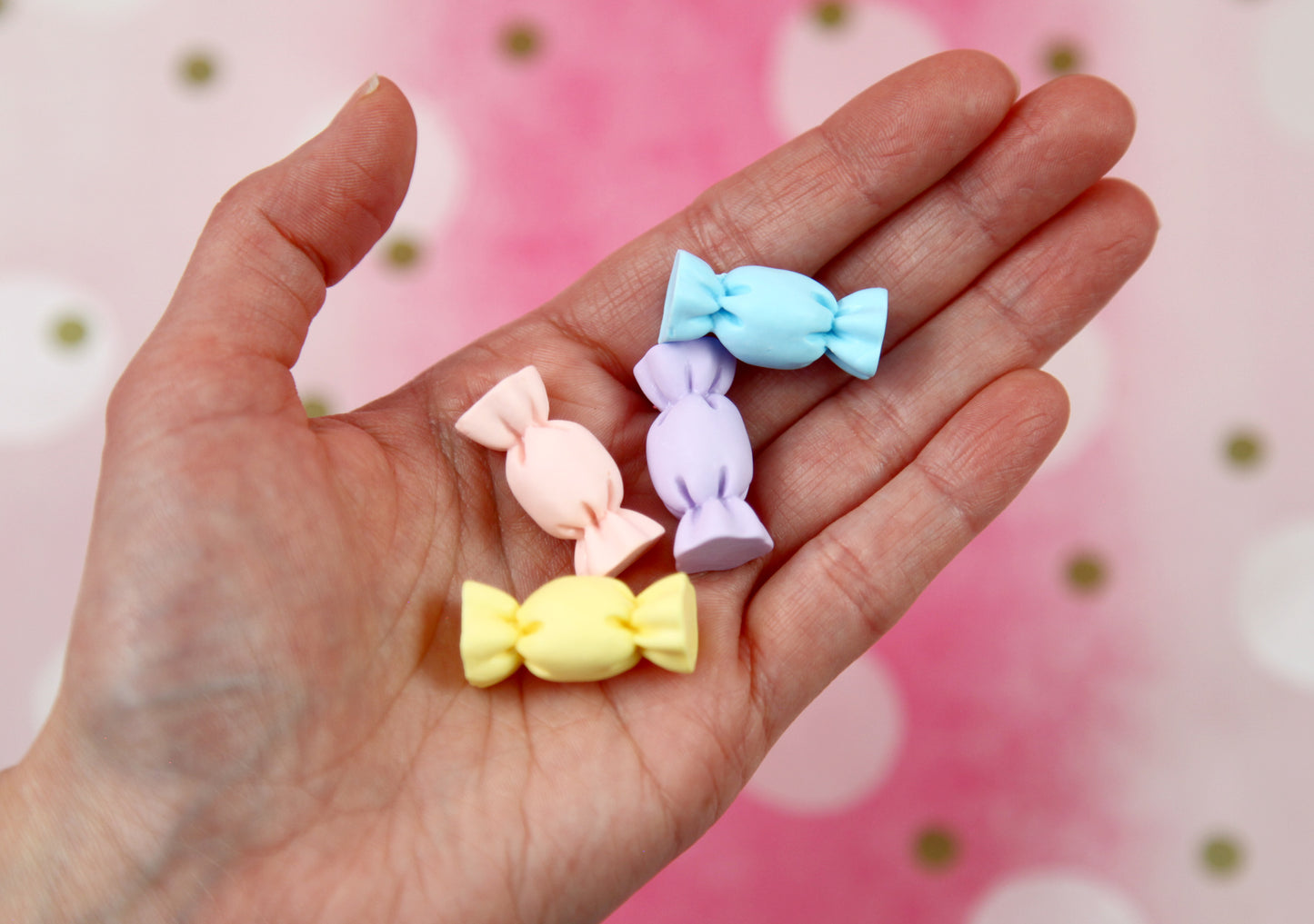 Fake Candy Flatbacks - 12 pieces - 28mm Pastel Fake Candy Acrylic or Resin Cabochons