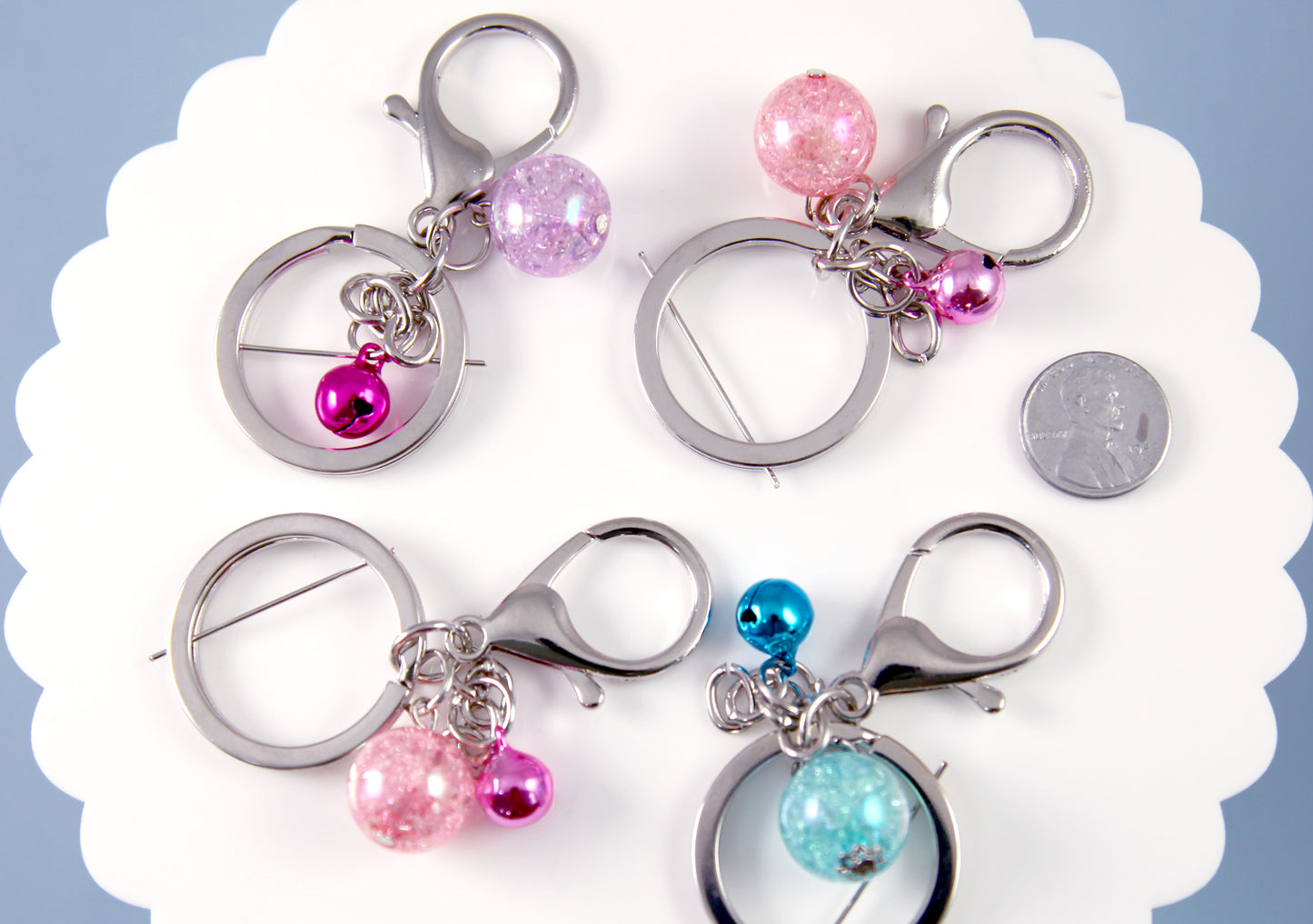 Keychain Clasp - 30mm Blank Keychain holder set - Metal Clasp or Keychain Clip - 6 pc set