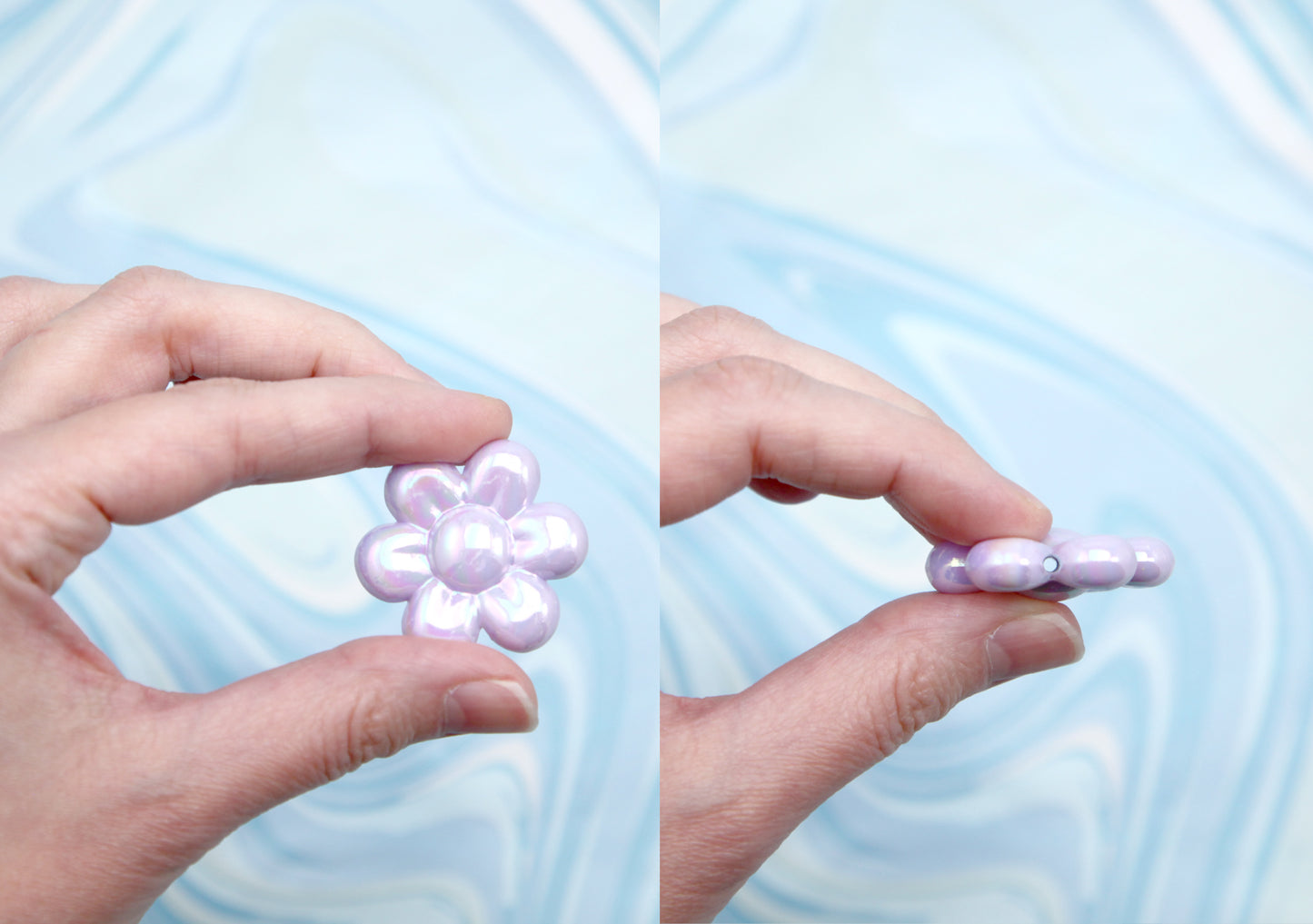 Flower Beads - 30mm Big Flower Bead Chunky Daisy Shape Plastic Acrylic or Resin Beads - 7 pieces