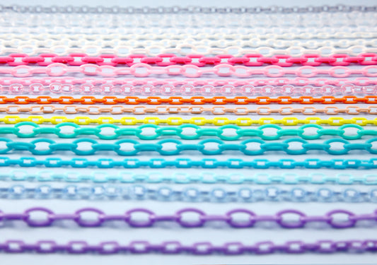 Plastic Chain Links 30mm Big Gradient Color Plastic Chain Links 21 Pc Set 