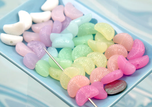 Fruit Slice Beads - 40 pieces - 20mm Faux Gummies Fruit Slices Citrus Fruity Beads Acrylic or Resin Beads