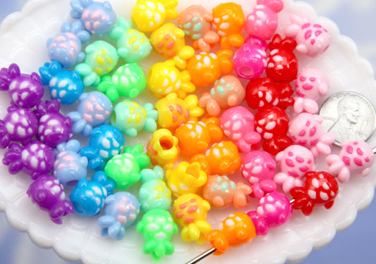 Colorful Fish Beads (75 pcs) 15mm Cute Fishes Bead - Large Holes - for Kandi, Jewelry or Sensory Toys