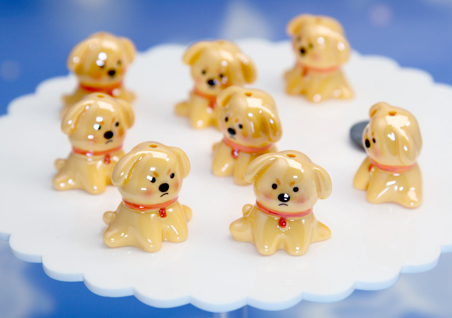 Cute Dog Beads - 25mm BIG Adorable Dog Bead Chunky Acrylic or Plastic Puppy Beads - 2 pieces