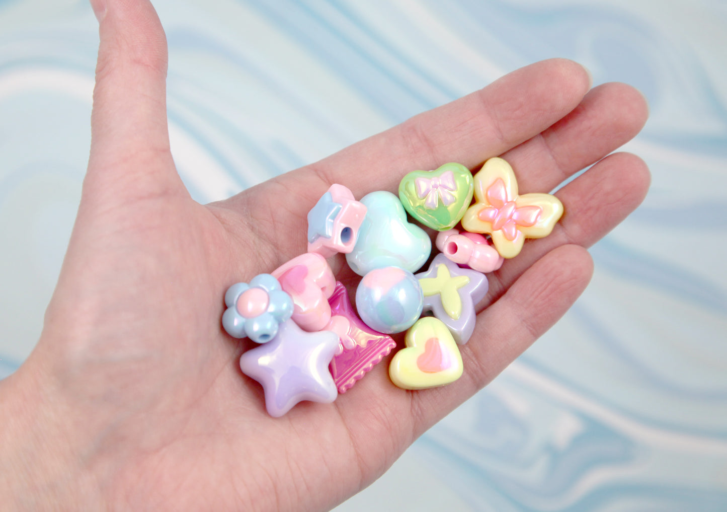 AB Pastel Bead Grab Bag - Cute Pastel Bead Soup - Acrylic Plastic Bead Assortment - great for kandi, ispy, sensory crafts, jewelry making