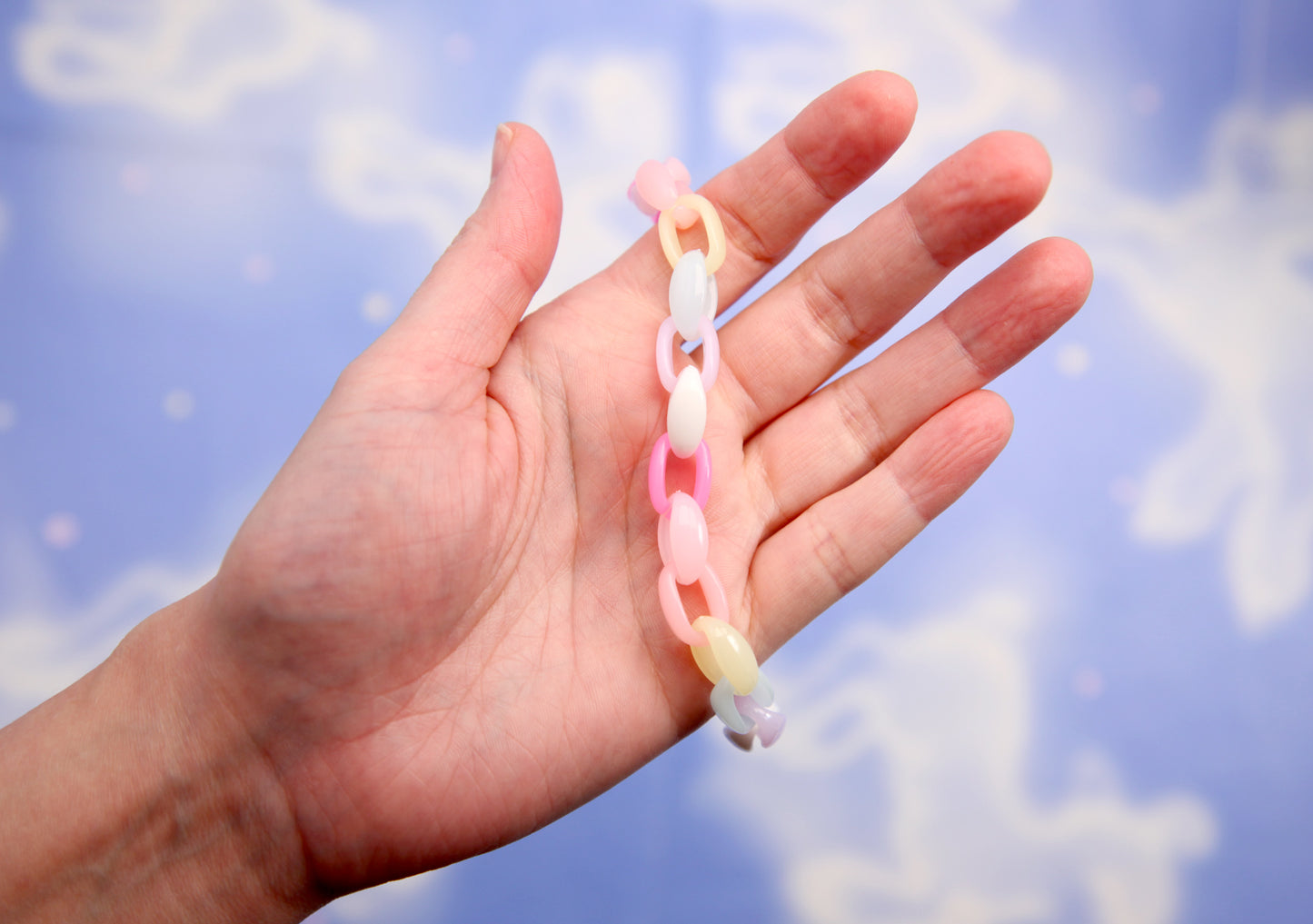 Milky Color Chain Links - 100 pieces - 15mm Small Jelly Pastel Color Plastic or Acrylic Chain Links - Snap together