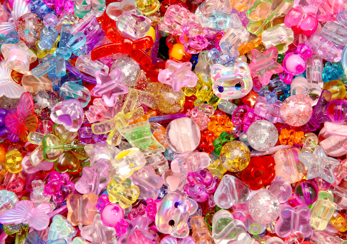 Acrylic Bead Grab Bag - Translucent Colors - Cute Mixed Lot of Plastic ...