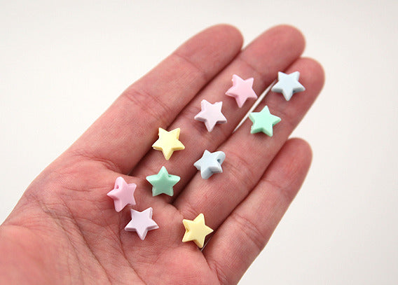 Pastel Star Beads - 10mm Tiny Plastic Pastel Star Beads - 275 pc set