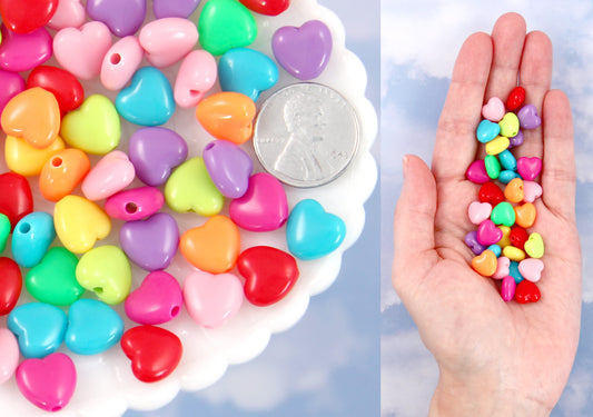 17mm Pastel Candy Heart Acrylic Beads - 5 Colors❤️ – RainbowShop