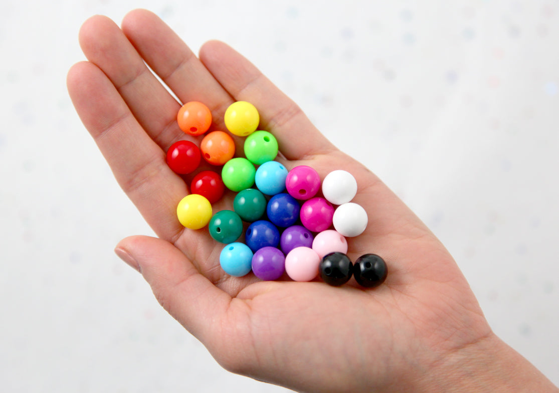 12mm Gumball Bubblegum Resin or Acrylic Beads - 60 pcs set