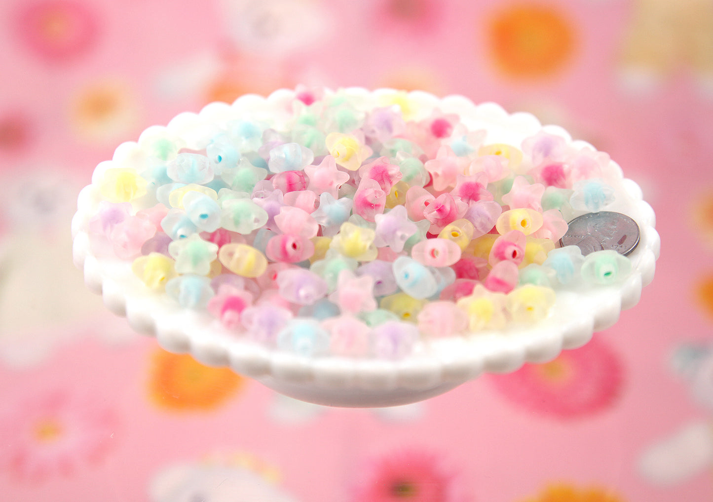 Pastel Star Beads - 12mm Small Pastel Matte Finish Acrylic Star Beads with Inner Bead - Cute Colorful Little Resin Star Beads - 150 pc set