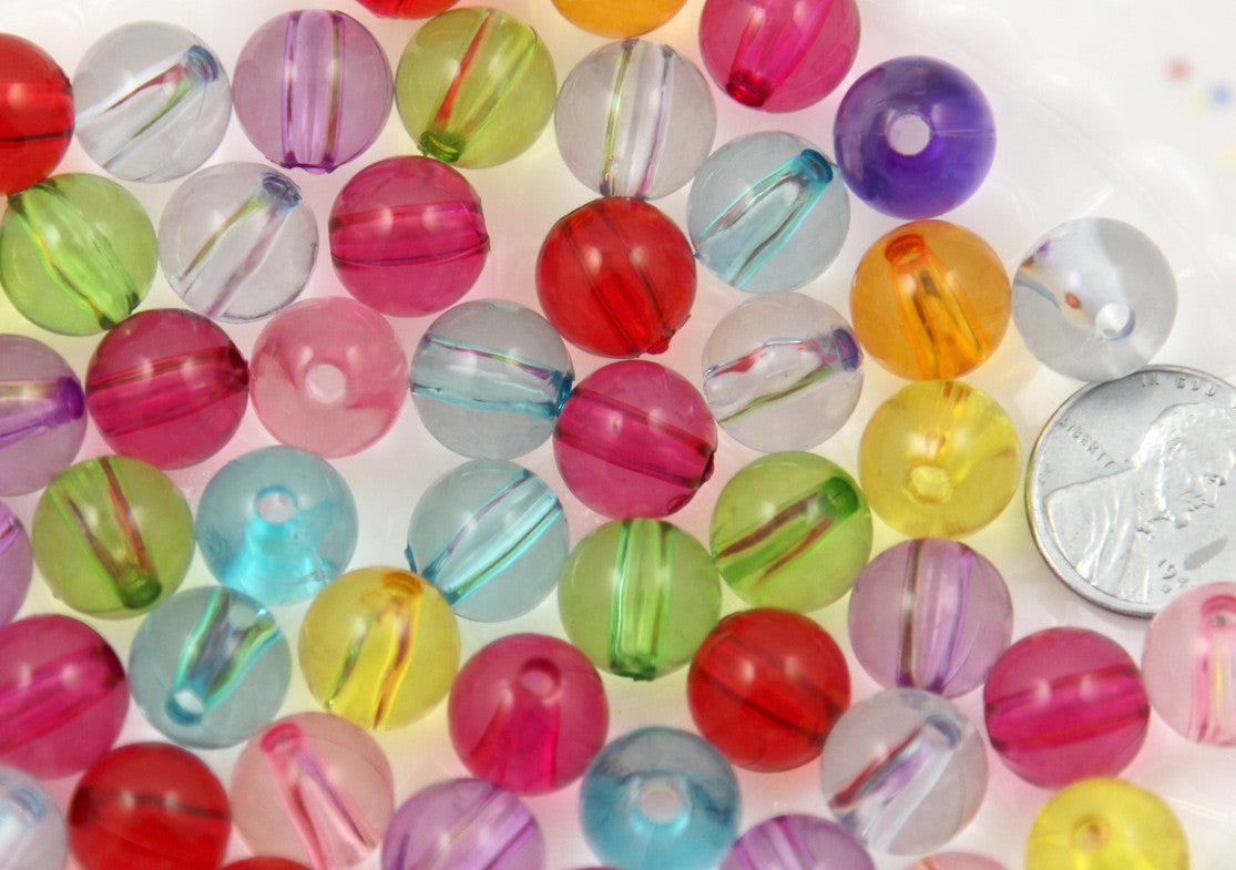 12mm Transparent Colorful Chunky Gumball Bubblegum Plastic Resin or Acrylic Beads - 50 pcs set