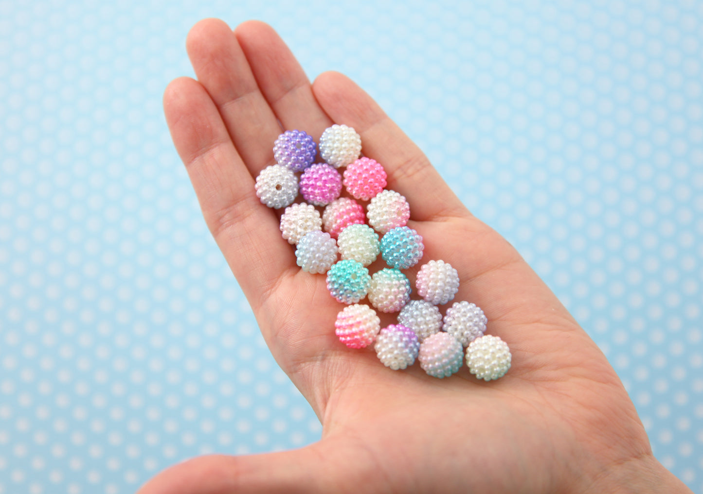 Berry Beads - 12mm Pastel Berry Beads Pearly Acrylic or Resin Beads - 50 pcs set