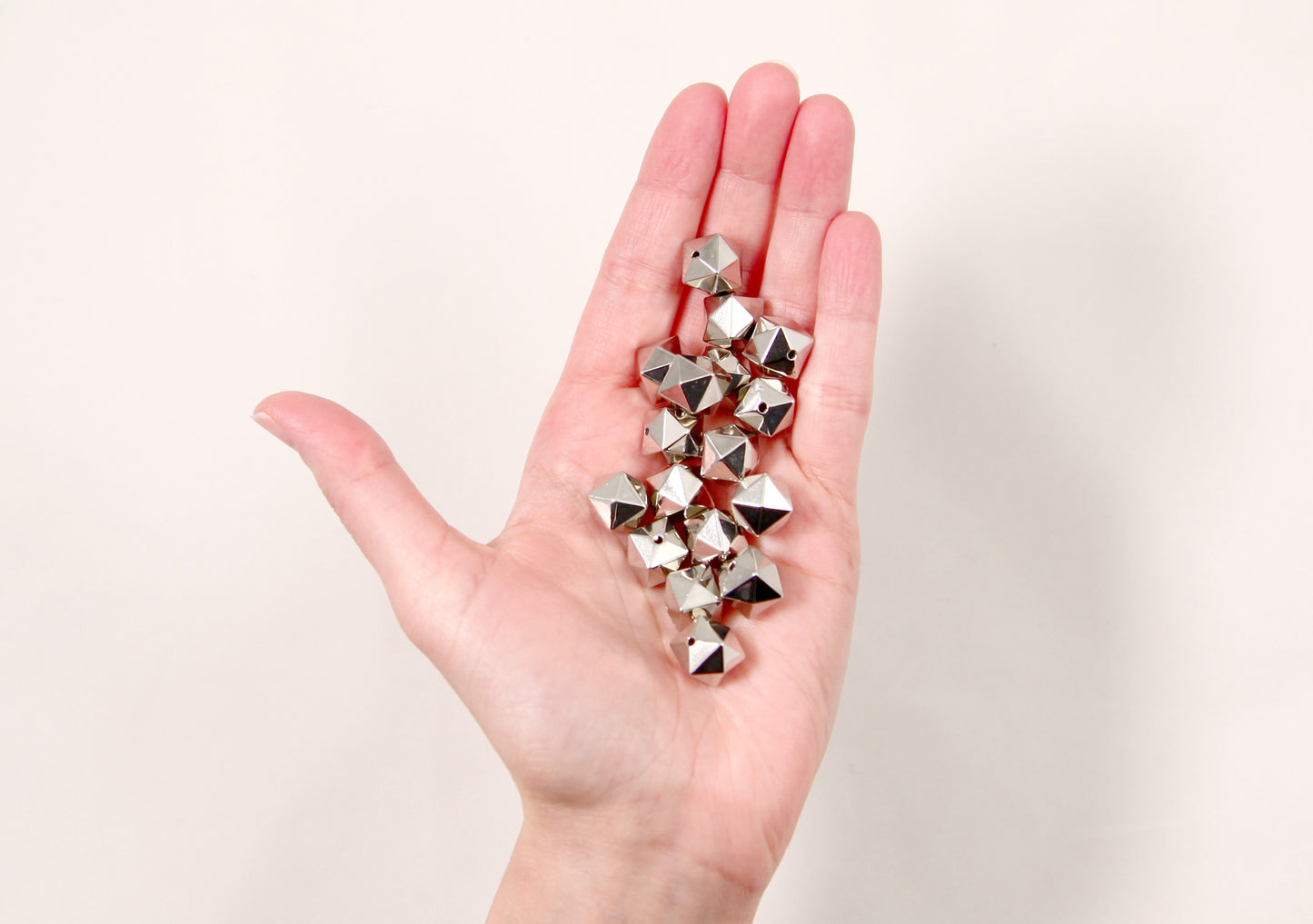 Spike Cube Beads - 25 pc set - 17mm Spiky Stud Cube Bead - Electroplated Silver - Drilled with Holes to Easily make Jewelry