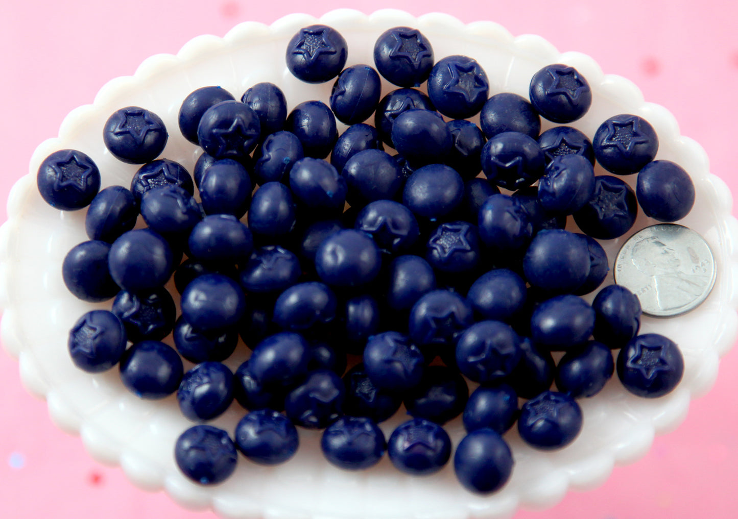 Fake Blueberries - 12mm Little Blueberries Soft Squishy Silicone Berry - 10 pc set