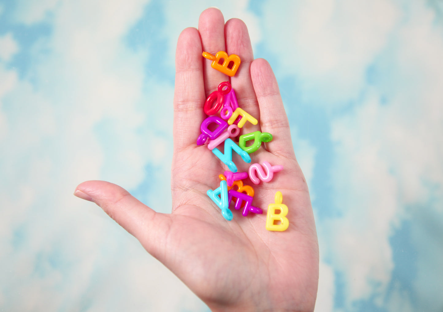 Plastic Letter Charms - 20mm Alphabet Letter Words Plastic or Acrylic Charms or Pendants - approx. 160 pcs set