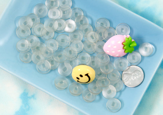 Shoe Charm Blanks - 12mm Clear Back Buttons for Crocs - Make your own shoe charms! - with 10mm Glue Pad - 20 pcs set