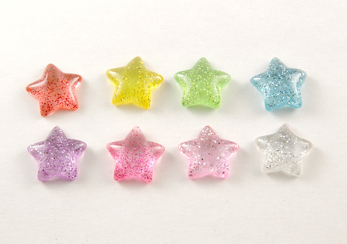 15mm Candy Star Resin Cabochons - 28 pc set