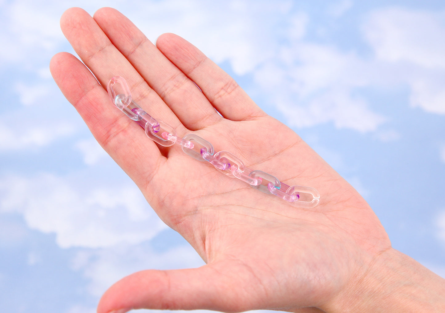 Pastel Plastic Chain Links - 15mm Pastel Transparent Colorful Plastic or Acrylic Chain Links - Mixed Colors - 200 pc set