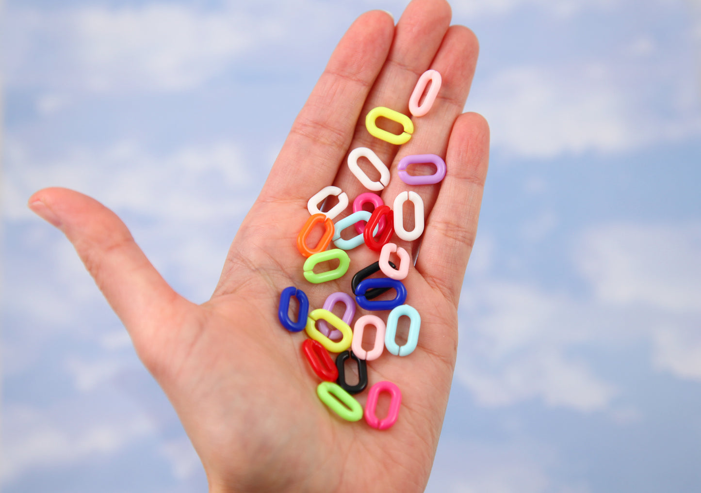 15mm Colorful Plastic or Acrylic Chain Links - Colorway #2 - 200 pc set