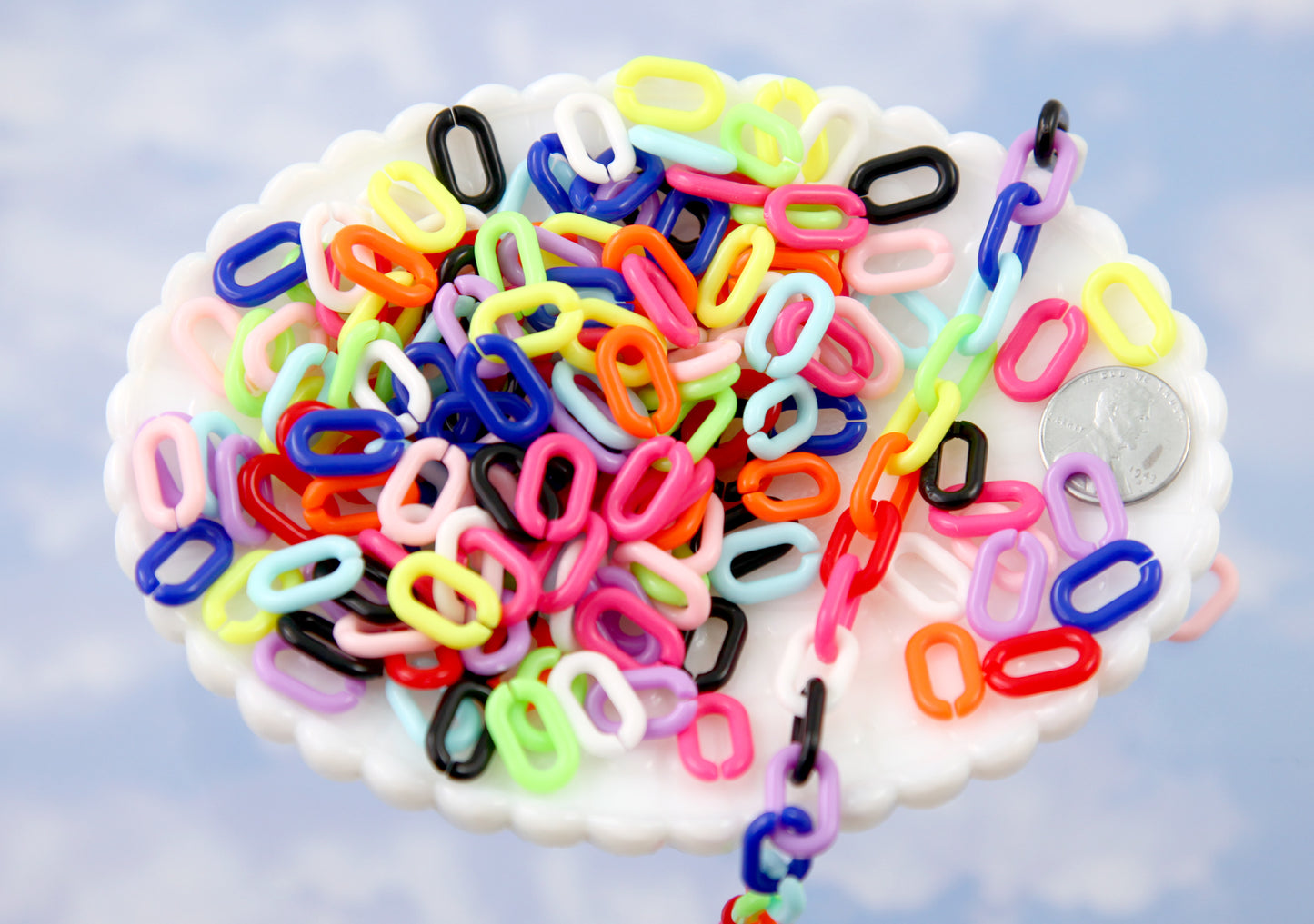 15mm Colorful Plastic or Acrylic Chain Links - Colorway #2 - 200 pc set