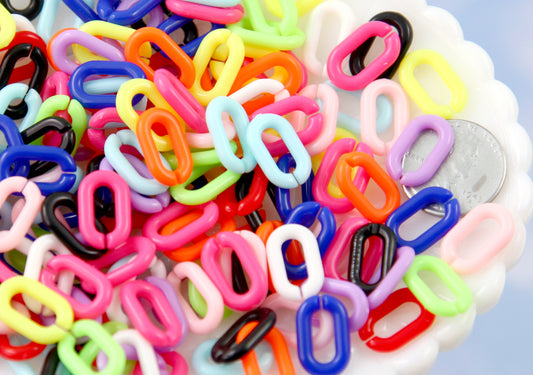 15mm Colorful Plastic or Acrylic Chain Links - Colorway #2 - 200 pc set