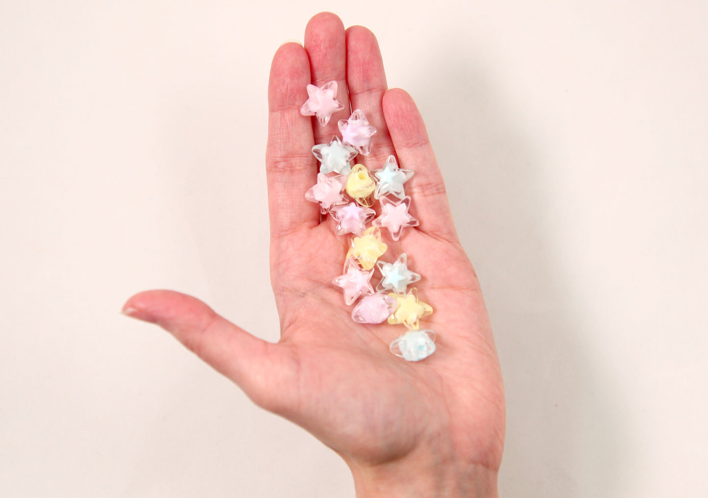 Pastel Star Beads - 15mm Super Cute Pastel Inner Bead Star Resin or Acrylic Beads - 50 pc set