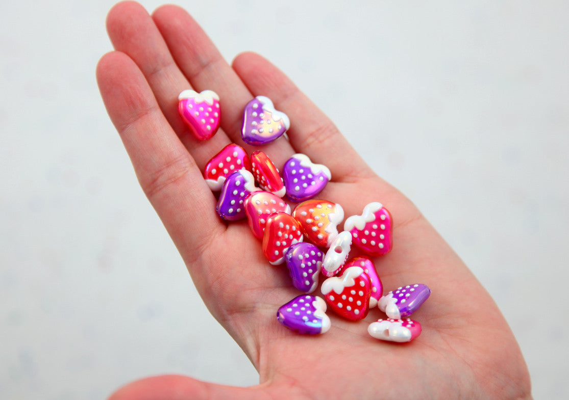 Strawberry Beads - 16mm Amazing AB Strawberry Acrylic or Resin Beads - –  Delish Beads