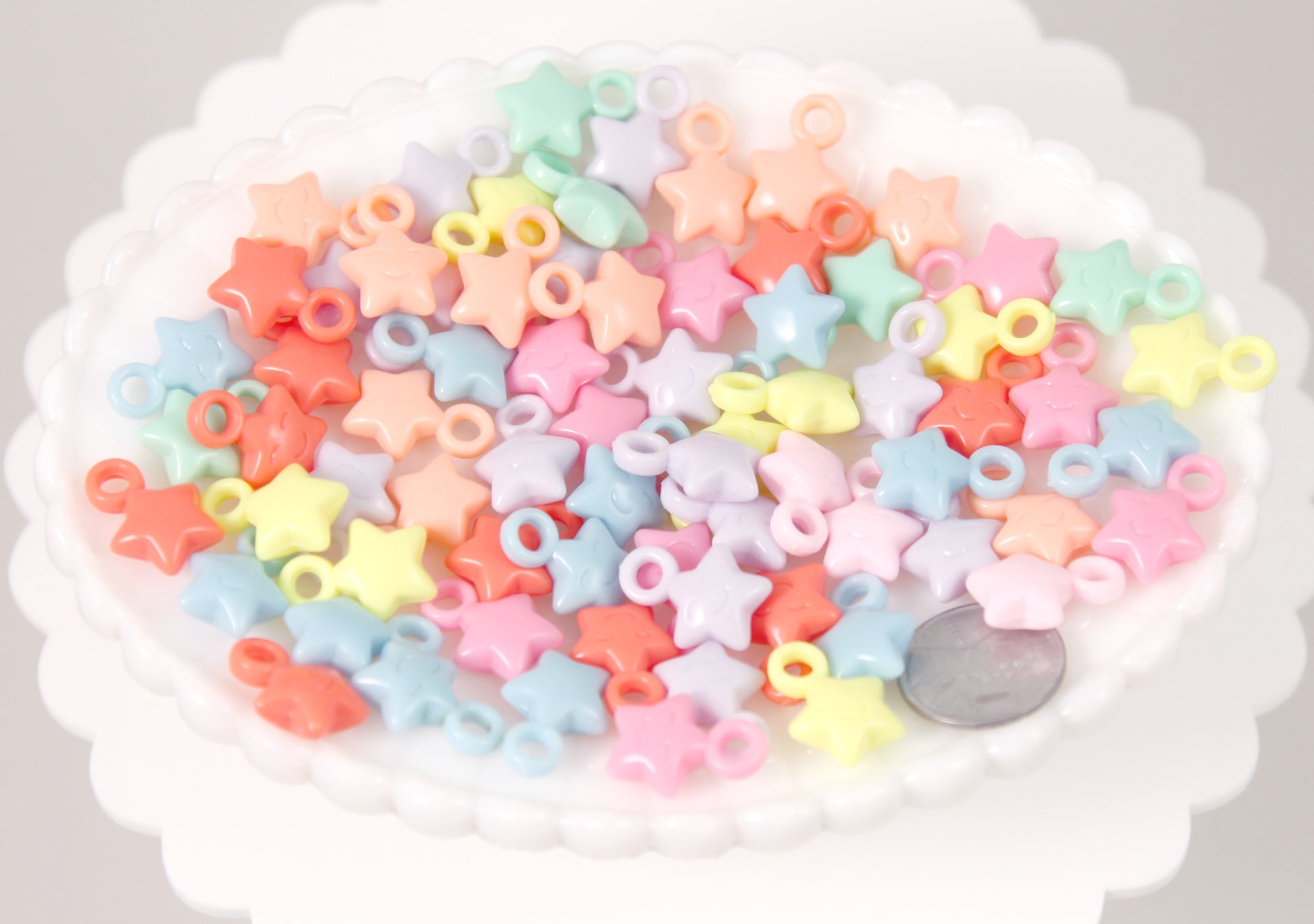 John Bead Sweet & Petite Charms-Tiny Star White, 7x9mm 10/Pkg