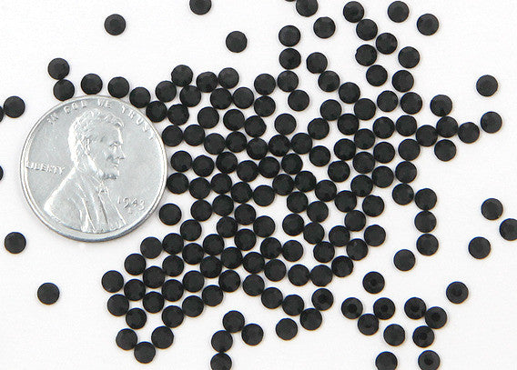 2.5mm Jet Black Crystal Rhinestones - Jet (SS10) - 200 pc set