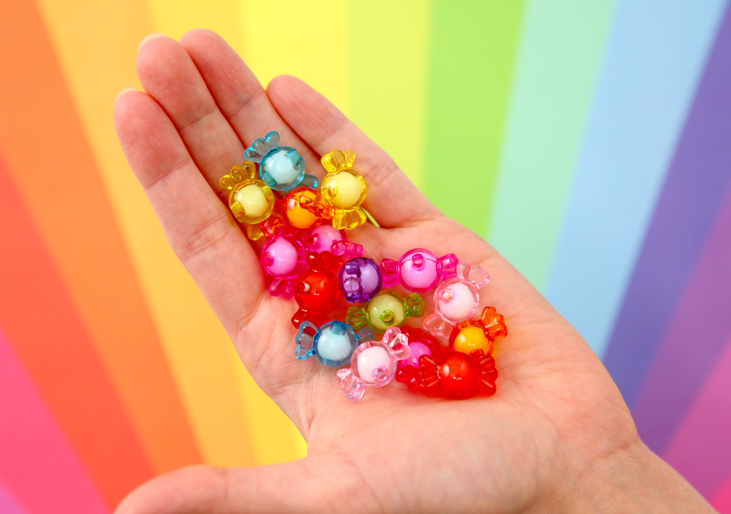 Candy Beads - 22mm Small Candy Shape Acrylic or Resin Beads - 30 pc set