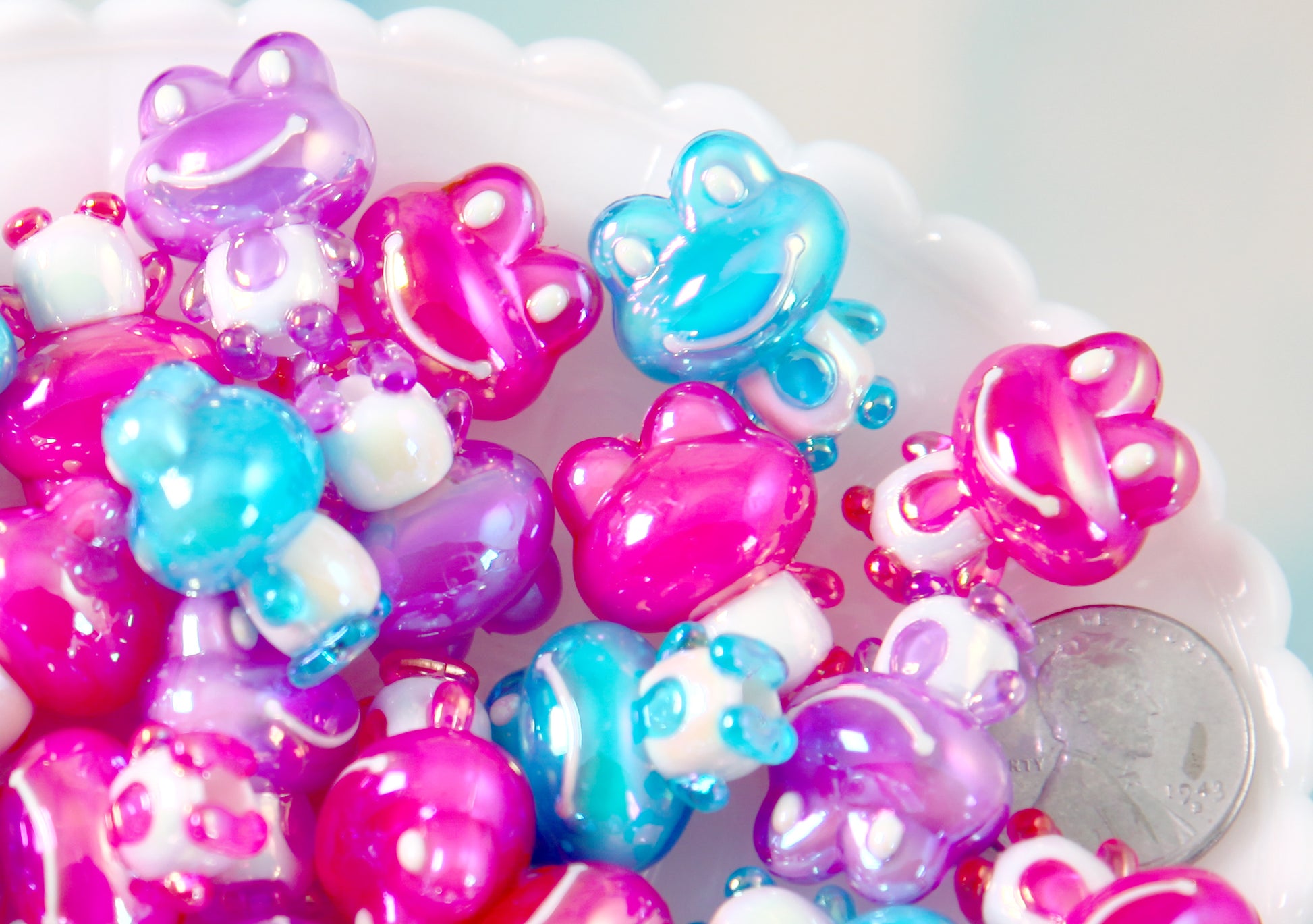 Cute Beads 28mm Cute AB Teddy Bear Bead Chunky Acrylic or Plastic