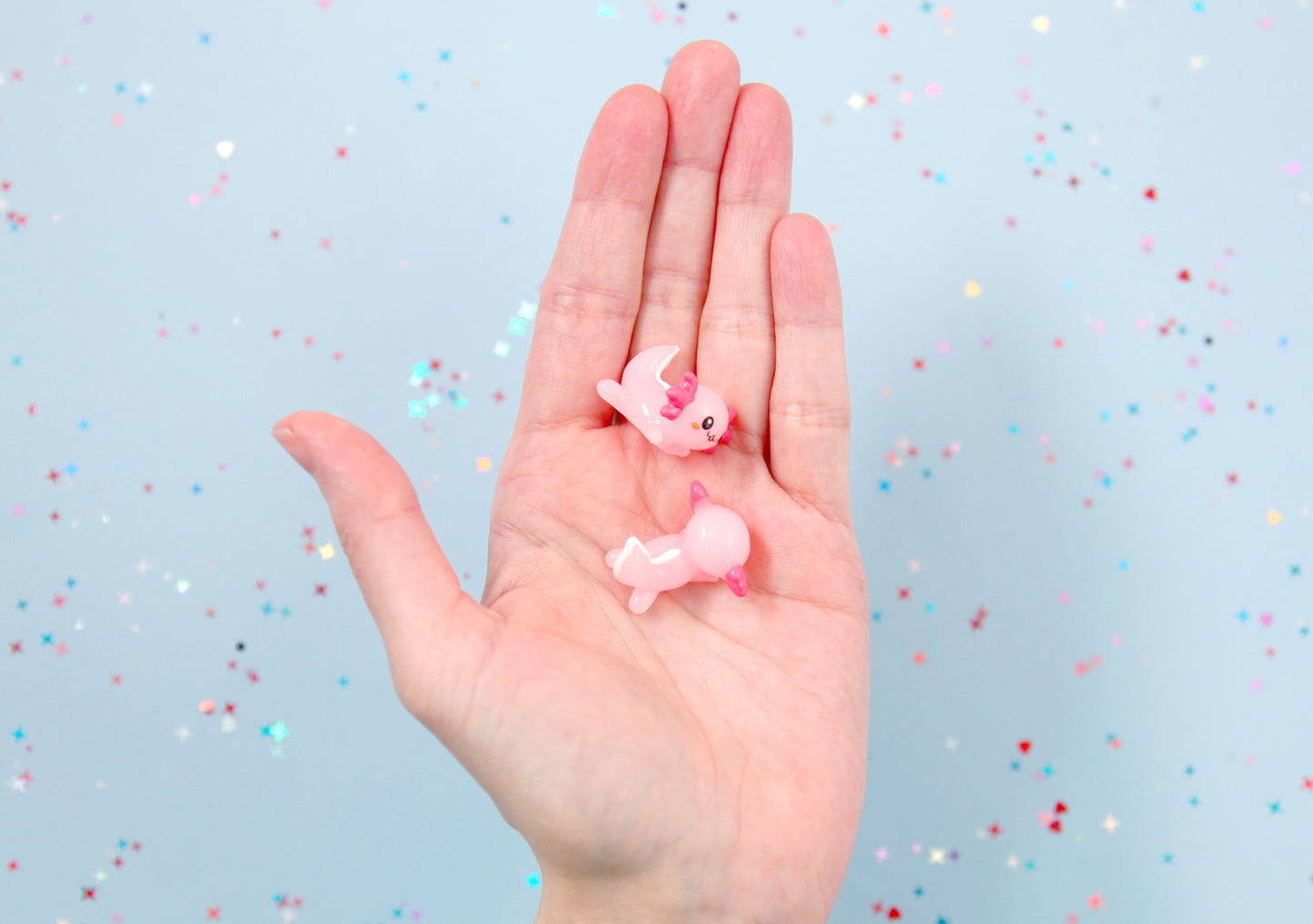 Axolotl Miniature - 6 pcs - 26mm Mini Axolotl Resin Charms or Flatbacks - Little Toy Axolotl 3d Mini Plastic Decorations Resin Cabochons