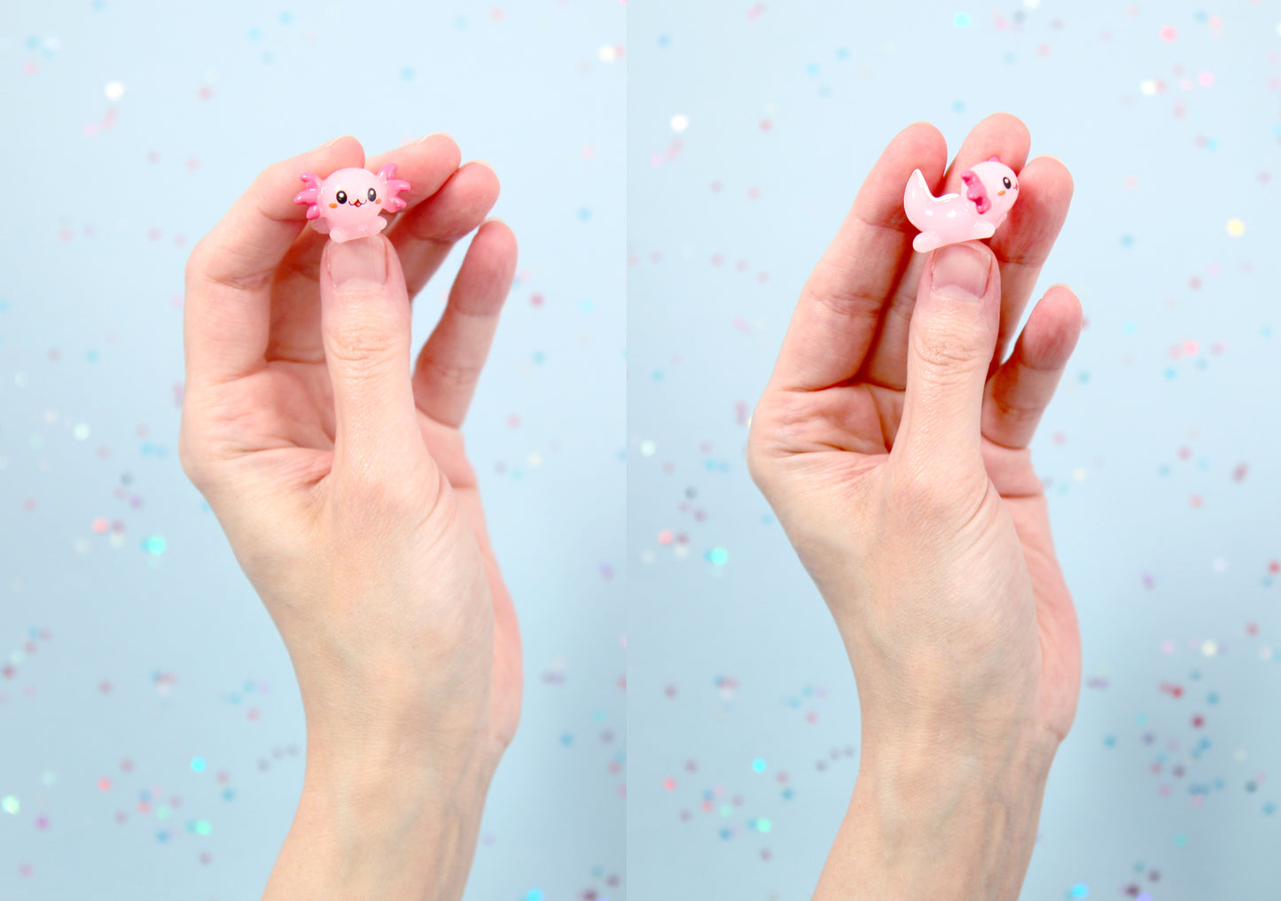 Axolotl Miniature - 6 pcs - 26mm Mini Axolotl Resin Charms or Flatbacks - Little Toy Axolotl 3d Mini Plastic Decorations Resin Cabochons