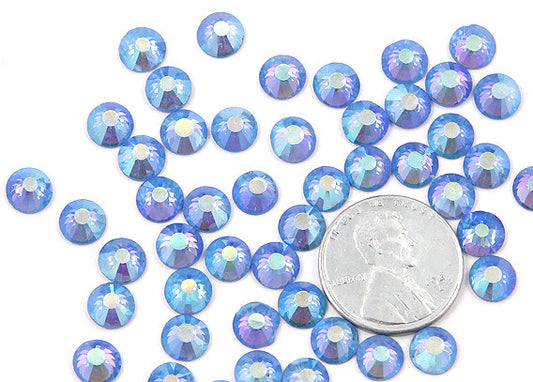 6.5mm AB Violet Blue Crystal Rhinestones - AB Light Sapphire (SS30) - 50 pc set