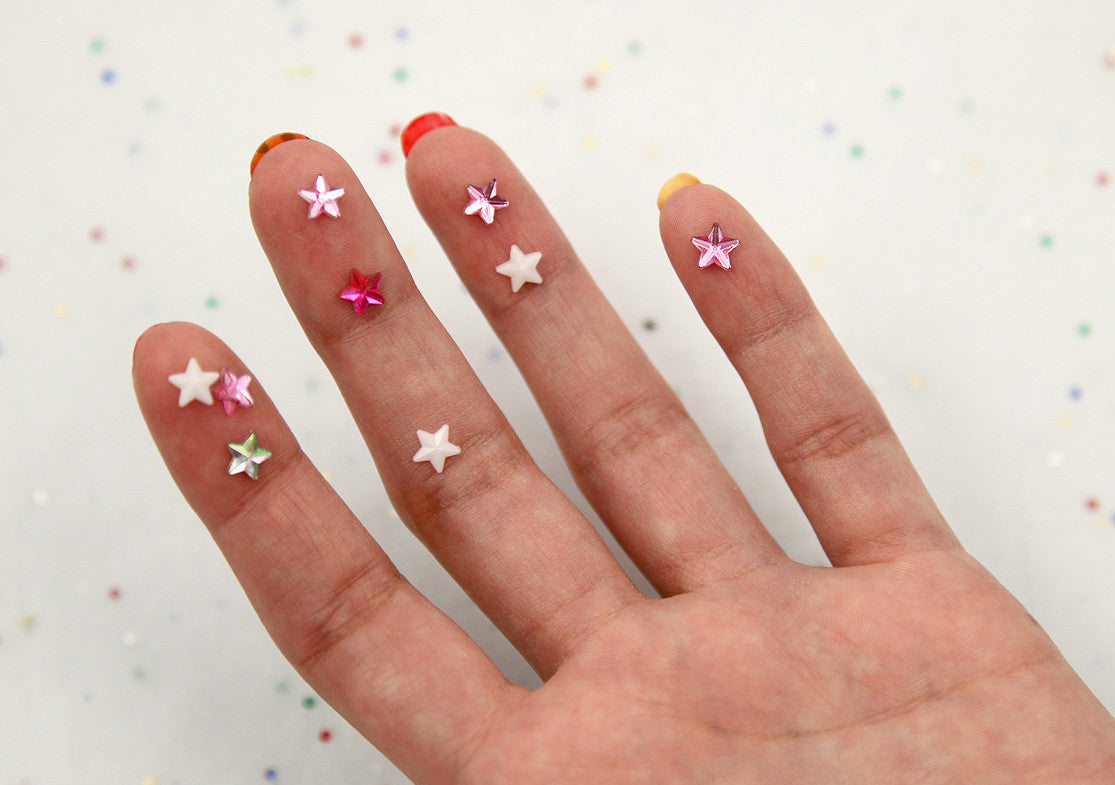 6mm Mini Sparkling Star Acrylic Rhinestones or Resin Cabochons - 1000 ...