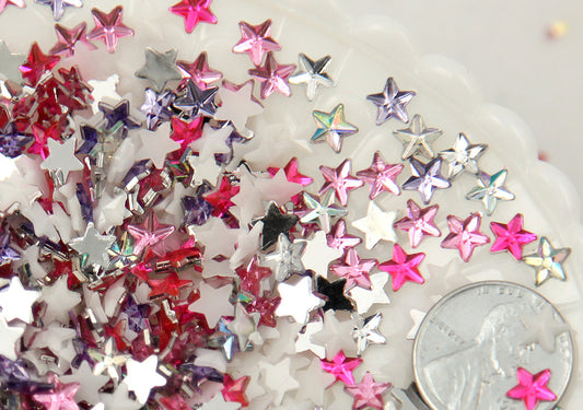 6mm Mini Sparkling Star Acrylic Rhinestones or Resin Cabochons - 1000 pc set