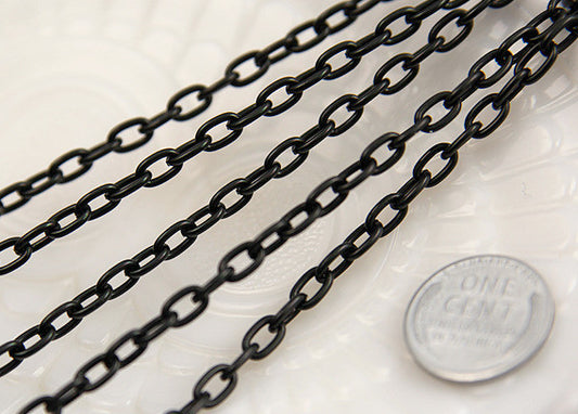 7mm Strong Black Chain - 8 feet / 2.5 meters