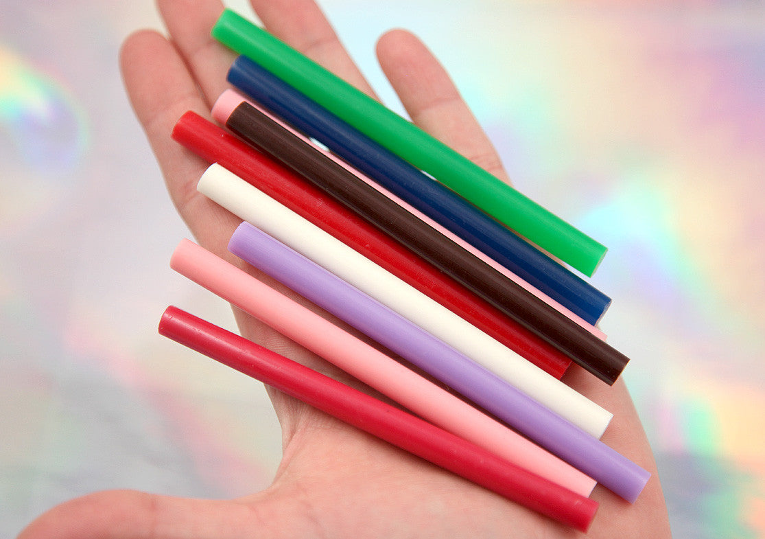 7mm Deco Sauce Mini Glue Sticks - Realistic Fake Icing or Frosting Topping - For Making Faux Food Crafts or Decoden - 5 pcs set