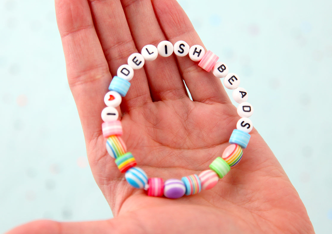 Hearts for Letter Beads - 7mm Little Heart Round Beads for use with Alphabet Beads - 300 pc set