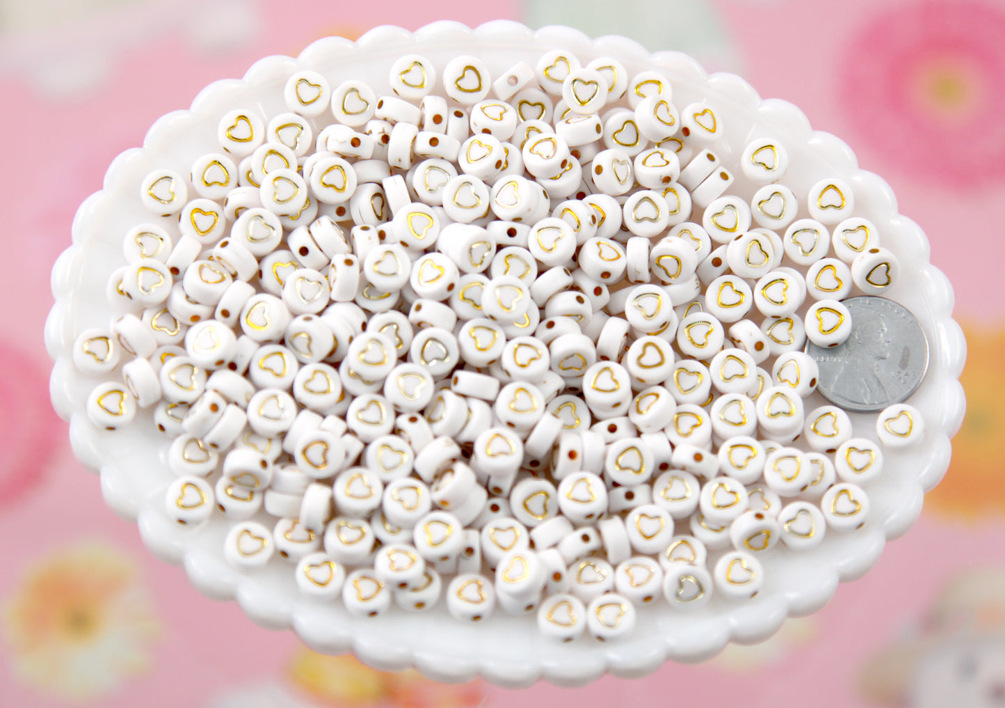 Gold Hearts for Letter Beads - 7mm Little Gold Heart Beads for use wit –  Delish Beads