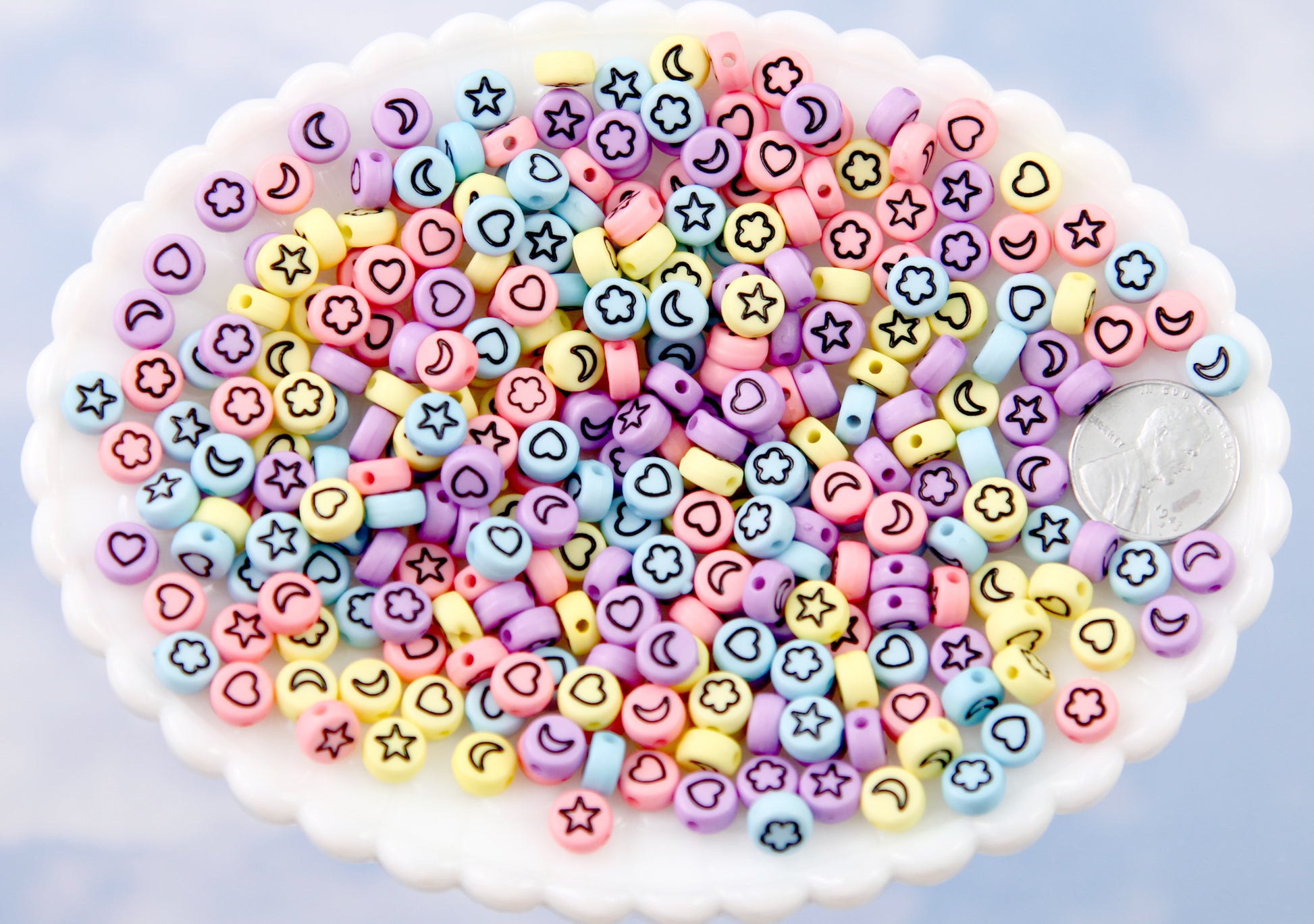 Glow in the Dark Symbols for 7mm Letter Beads - 7mm Glow Moon Heart Fl –  Delish Beads