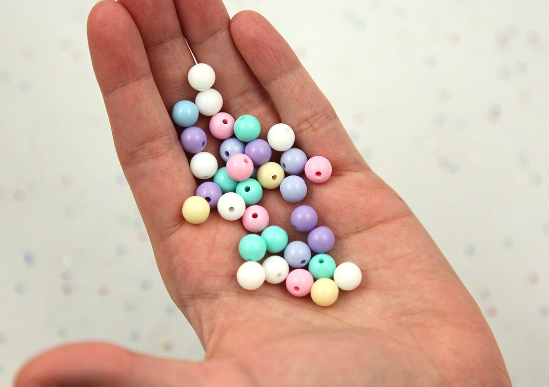 8mm Small Pastel Gumball Bubblegum Plastic Acrylic or Resin Beads – 200 pc set