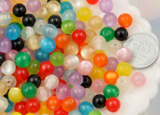 8mm Tiny Moonglow Resin Beads, Mixed Color - 200 pc set