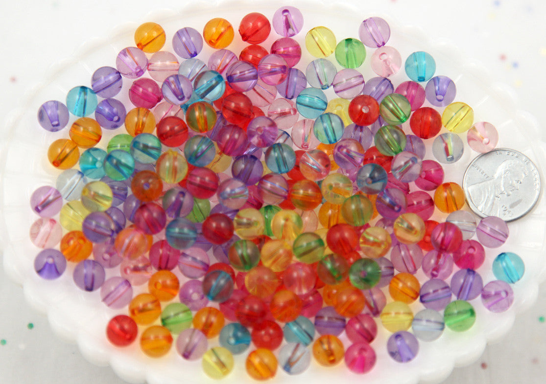 6mm 8mm 10mm Acrylic Round Beads 21 Colors Round Acrylic Balls Gumball Beads  Acrylic Bubblegum Beads Plastic Resin Beads Kids Bead 